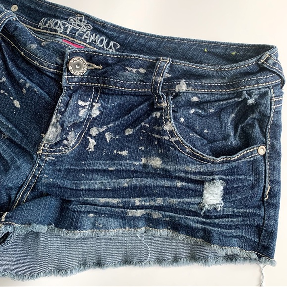 •ALMOST FAMOUS• Size 13 Distressed jean shorts - Picture 3 of 7